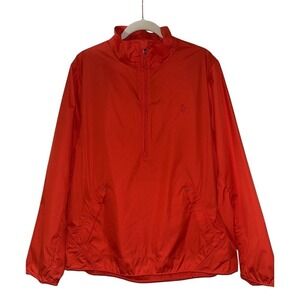 Polo Golf Ralph Lauren Men Red Pullover Jacket 1/2 Zip Windbreaker Large NWT